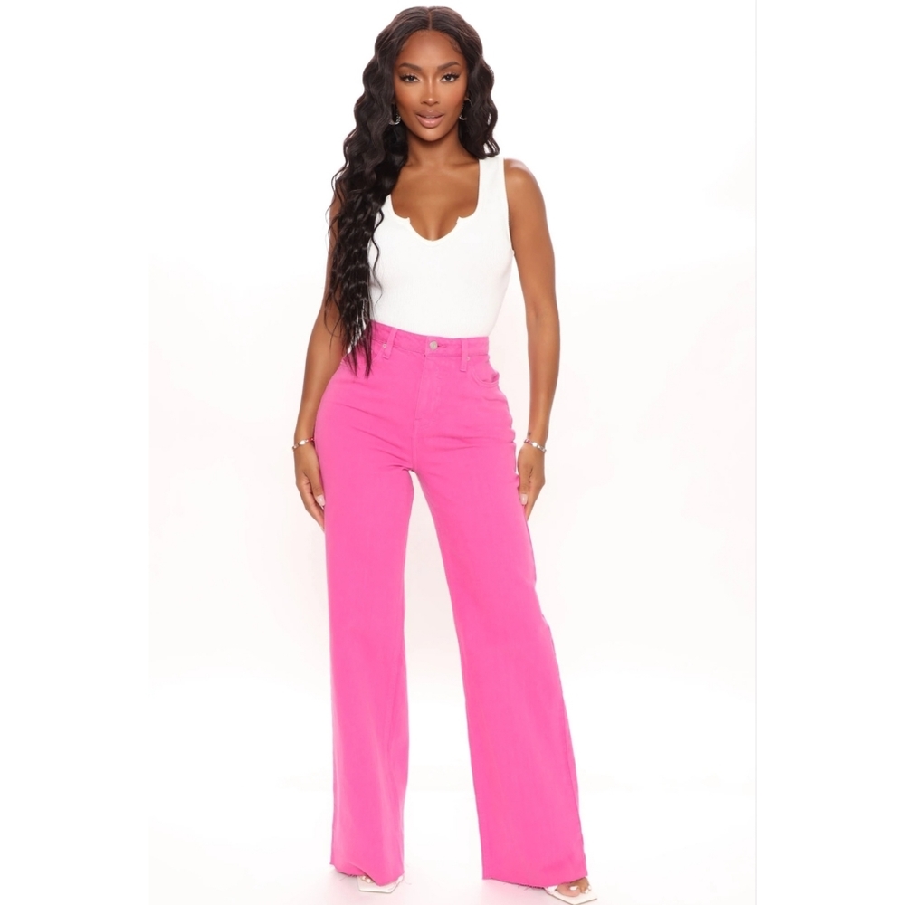 Fashion Nova Good Times High Waisted Wide Leg Jeans